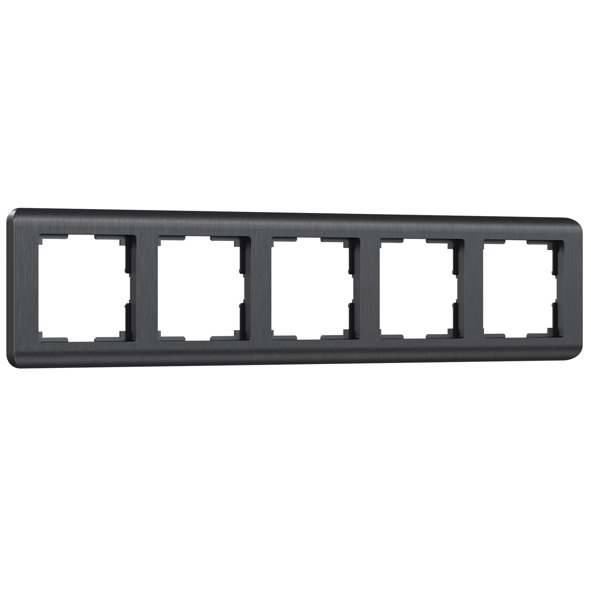 Рамка на 5 постов Графит (рифленый) поликарбонат Werkel Stream  W0052104