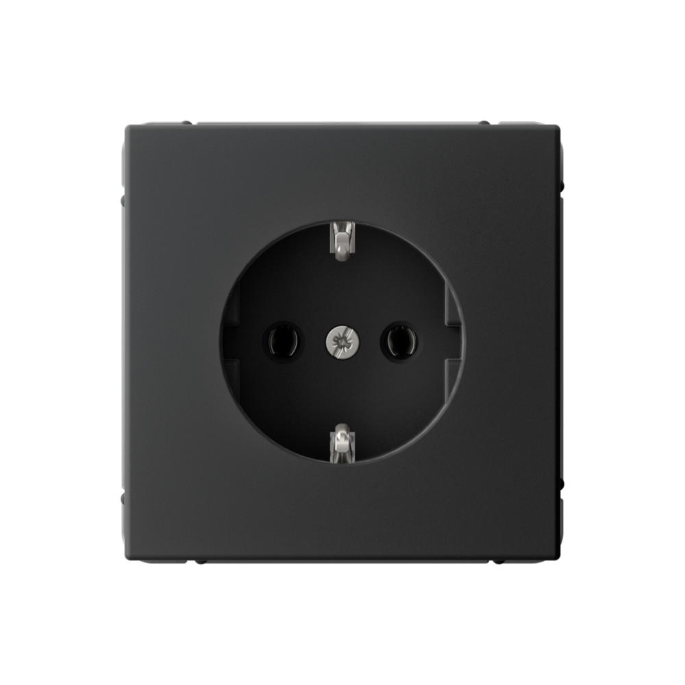 GAL001043.Systeme Electric.ArtGallery (Карбон).Розетка 2К+З с заземлением, 16А, винт, встраиваемый м