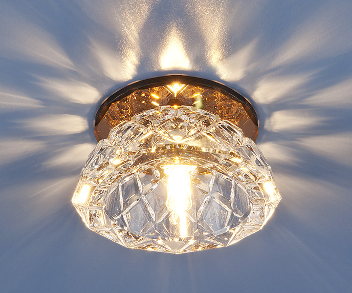 6237 BR.Elektrostandard.Встраиваемый светильник G9. Зеркальный, прозрачный,коричневый, круглый. 1*G9