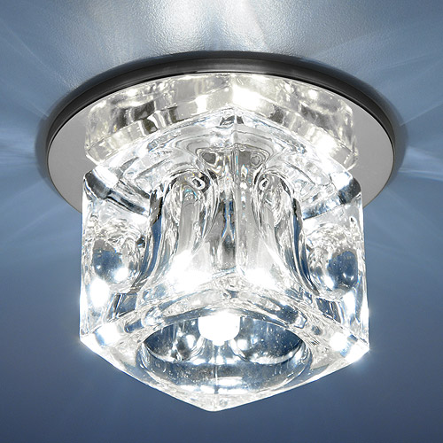 499 CH/Clear.Elektrostandard.Встраиваемый светильник G9. Хром/прозрачный, кубический. 1*G9, 20W, 230