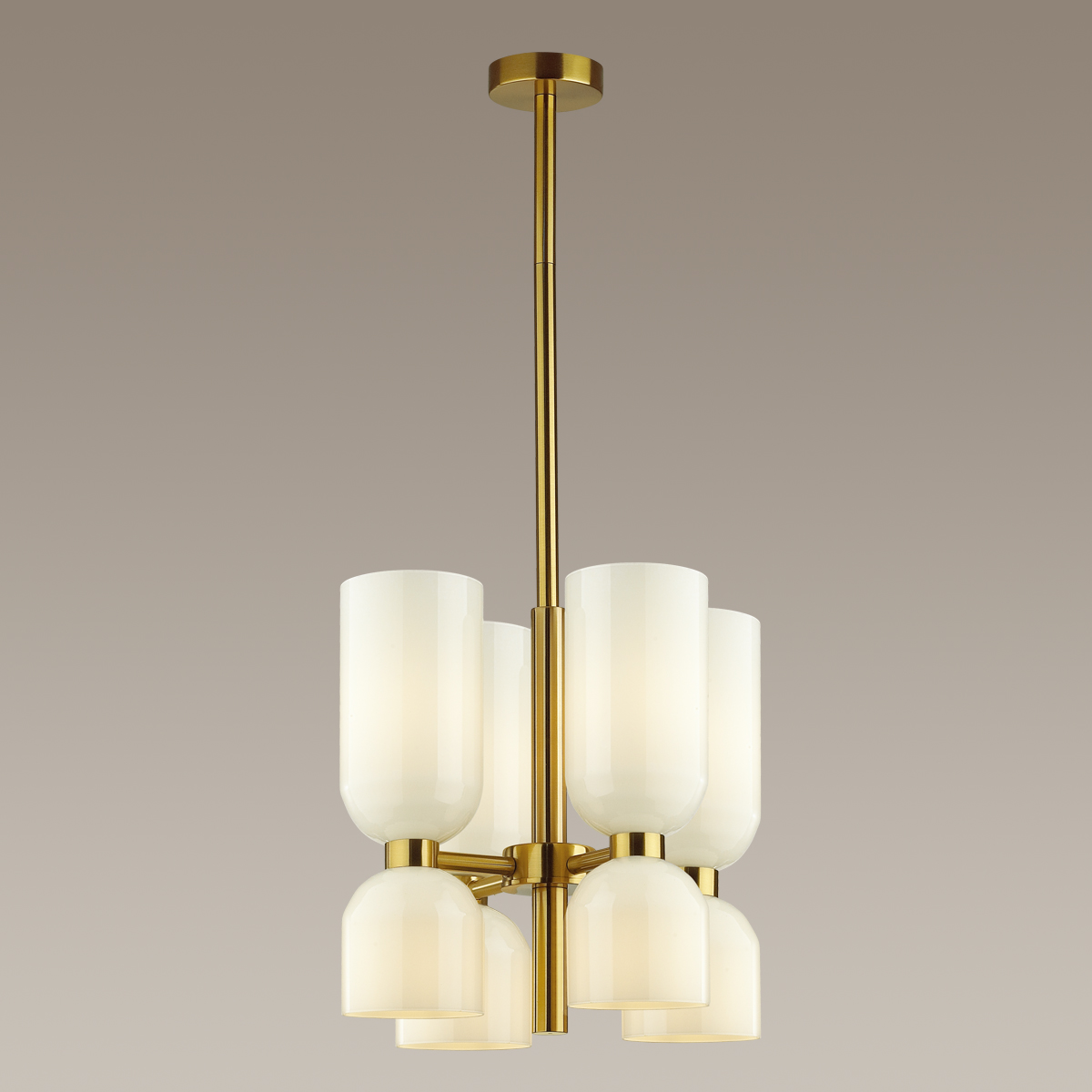 4798/8 Odeon Light Люстра  8*E14  40W 220V. Латунь, белый