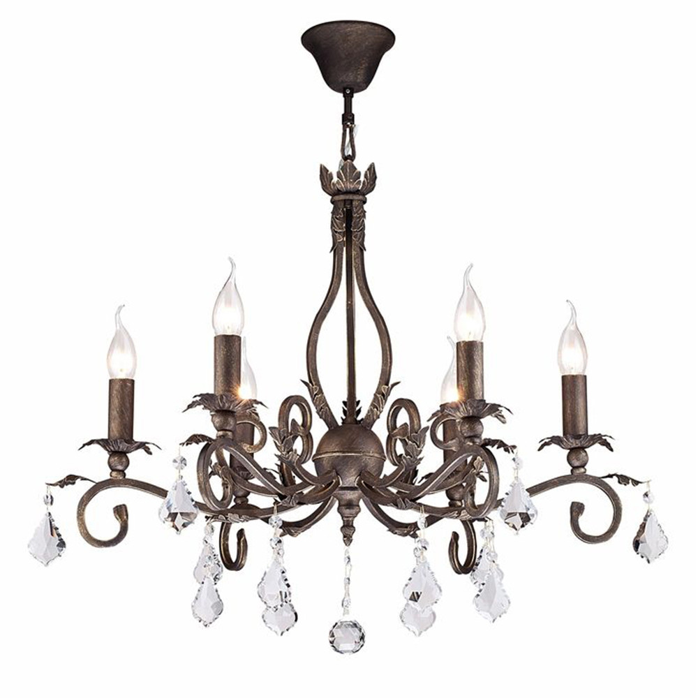 H105-06-R. Maytoni. Люстра  6*E14  60W 220V. Коричневый состареный