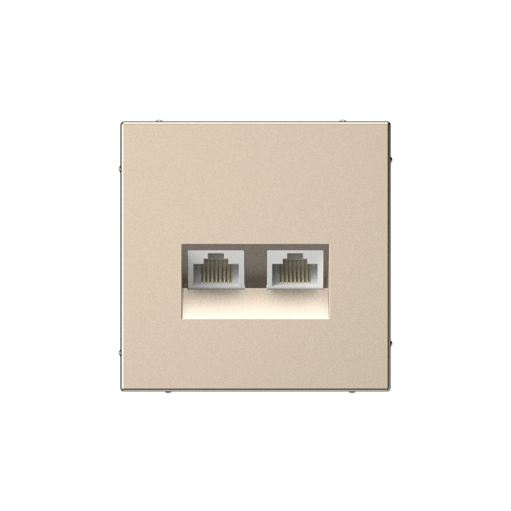 GAL000585. Systeme Electric.ArtGallery. (Шампань).Розетка компьютерная RJ45+RJ45,двойная,кат. 5е