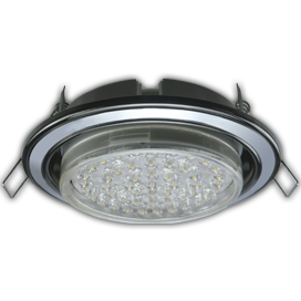 Встраиваемый светильник круг 1*GX53 220V,. черный хром - хром - черный хром. Ecola FF53H4ECB