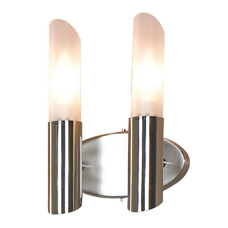 Бра, настенный светильник. Никель, белый 2*E14 40W 220V. Lussole Lano LSC-2801-02