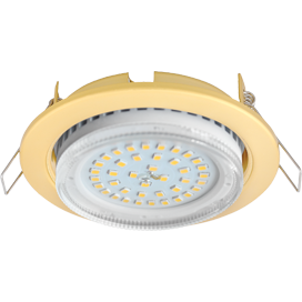 Встраиваемый светильник круг GX53 220V,.  Сатин золото. Ecola SY53H4ECB