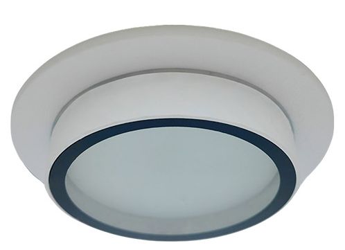 Влагозащищенный встраиваемый светильник IP65. GX53, 230V, Белый матовый с черной окантовкой. Ecola S