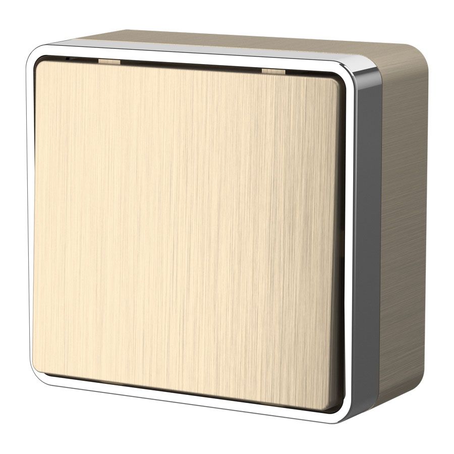 Выключатель накладной 1-клавишный шампань рифленый IP20 Werkel Gallant W5010010