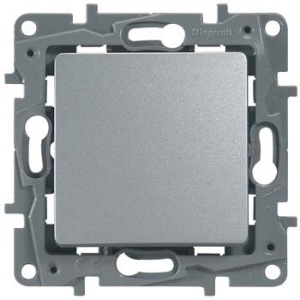 672401. Legrand. Etika (Алюминий). Выключатель 1-клавишный