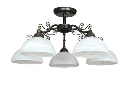 10063-5С. F-promo. Люстра потолоная  5*E14  60W 220V. Коричневый с золотой патиной