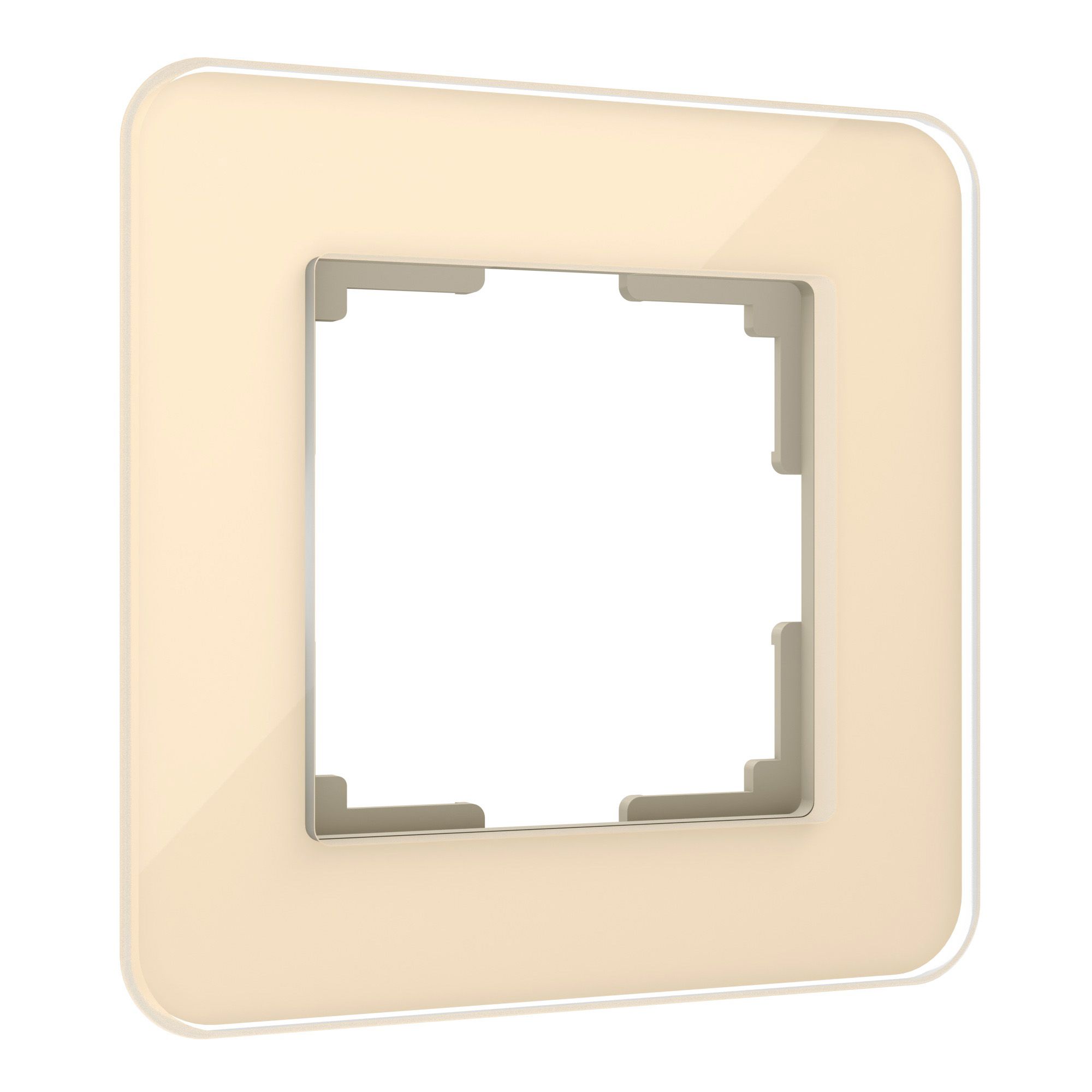 Рамка на 1-пост айвори стекло Werkel Elite W0012443