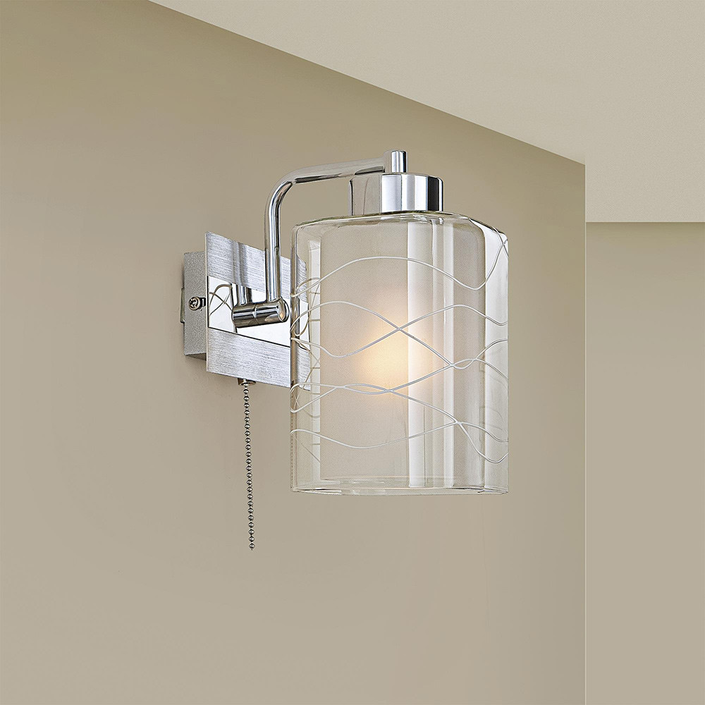 Бра, настенный светильник. Никель/Хром 1*E27 75W 220V. CitiLux Румба  CL159310