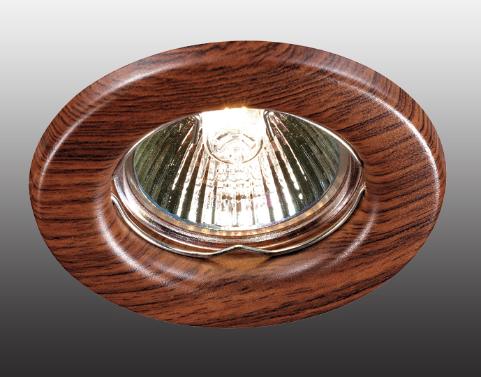 369714.Novotech. Встраиваемый светильник Дерево "красное" ,GU5.3, 50W,12V/220V