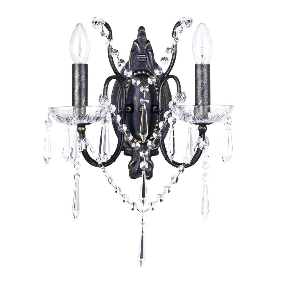 Бра, настенный светильник. Бронза черненная 2*E14 60W 220V. Maytoni Castle Monogram  DIA903-02-R