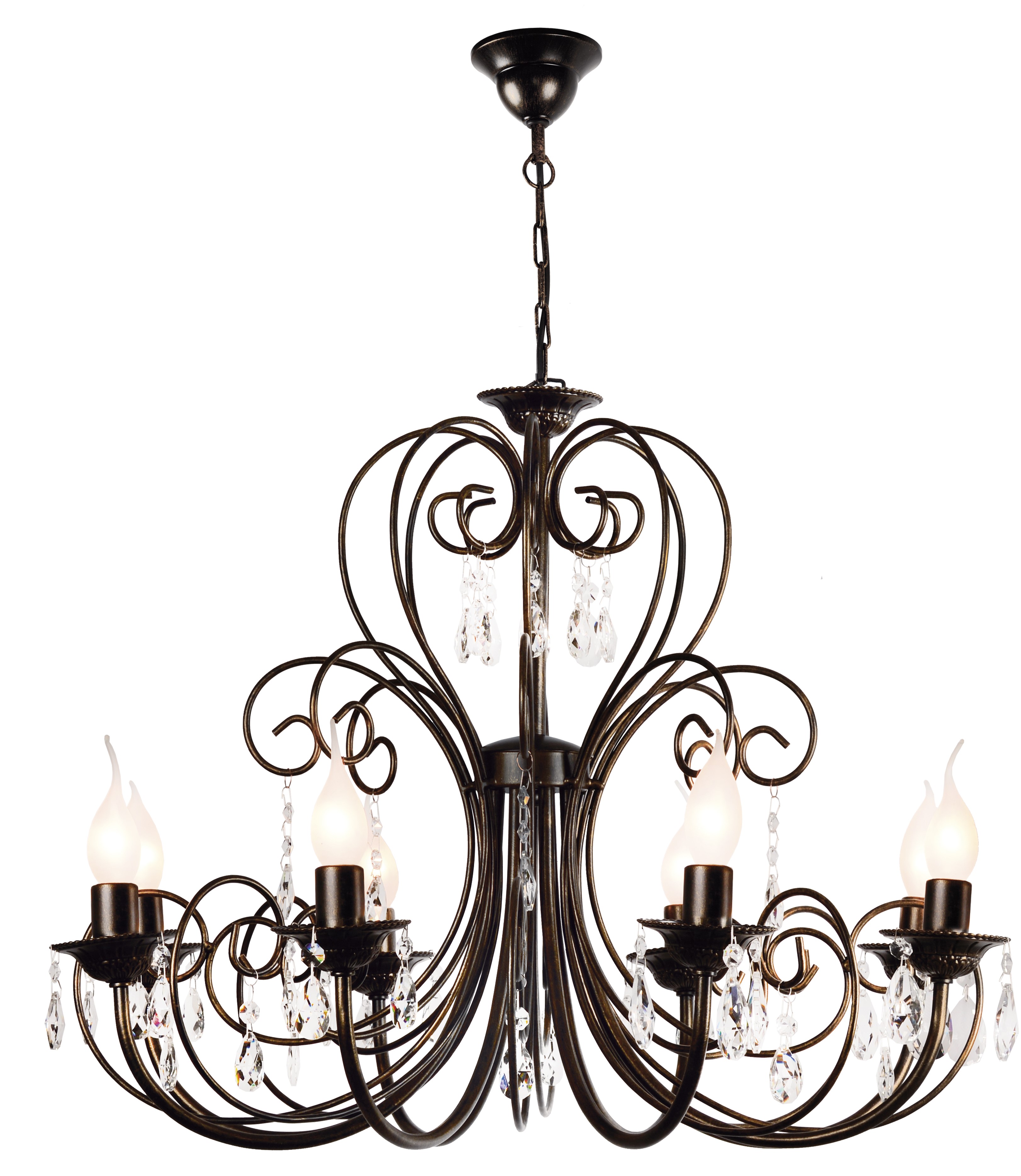 10056-8L. F-promo. Люстра  8*E14  60W 220V. Черное золото