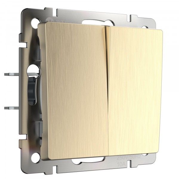 Выключатель 2-клавишный IP20 Шампань рифленый. Шампань рифленый.Werkel. W1120010