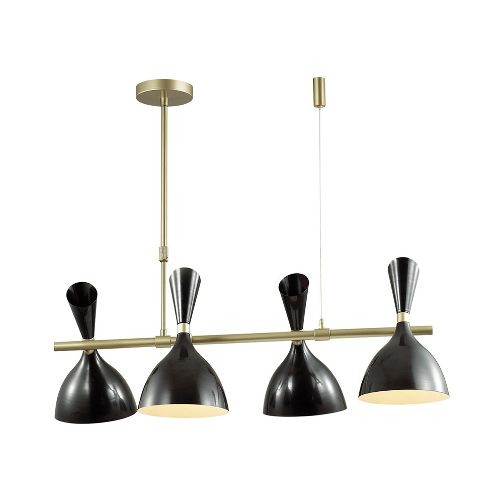 4665/4. Odeon Light. Люстра  4*E14  40W 220V. Золото матовое,черный