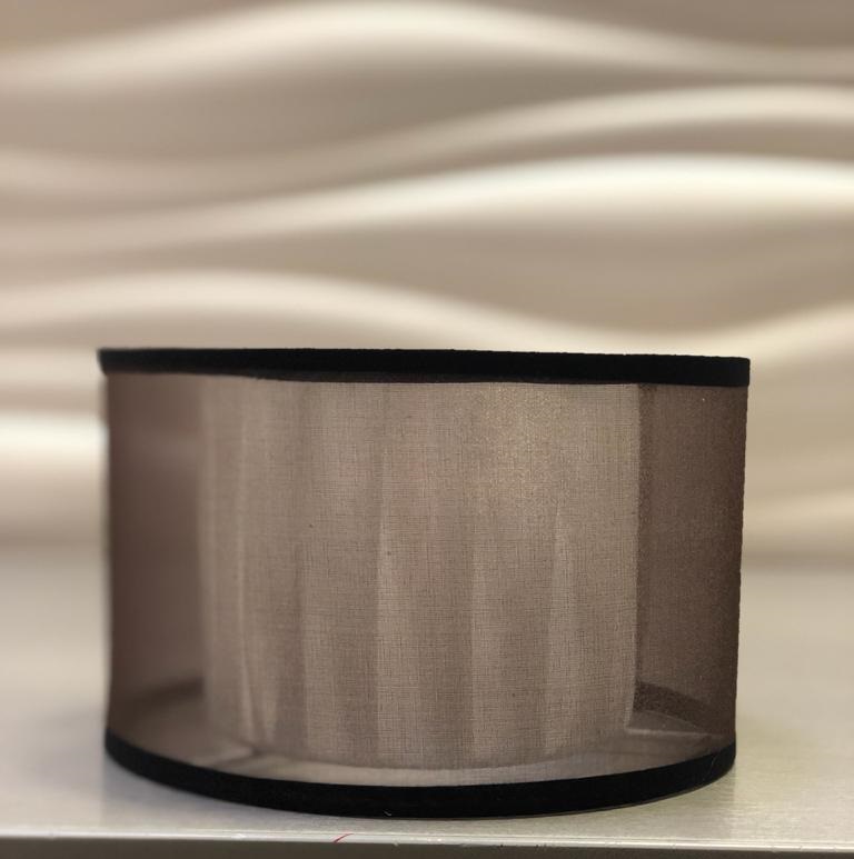 New1600-br.Newport.Абажур тканевый, двойной на патрон E14, Ткань на пластике. Коричневый, белый