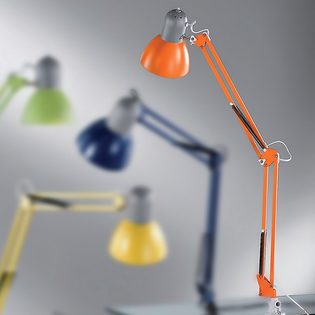 Orion Nemo Job Lamp Нстольная лампа на струбцине для рабочего стола 1* 60W E27 220V Оранжевый LA 4-1