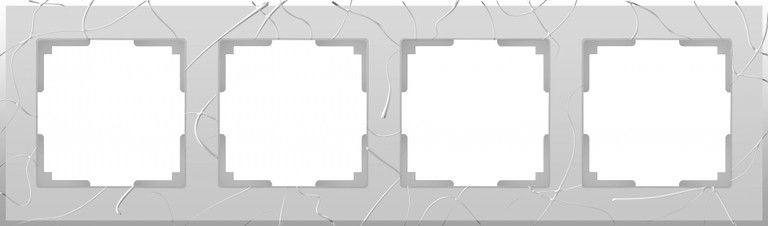 Рамка на 4 поста Серебро с рисунком Пластик Werkel Vitel WL06-Frame-04