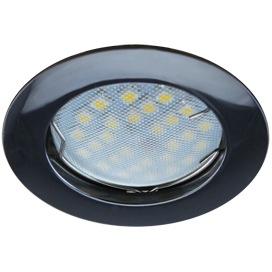 Встраиваемый светильник круг 1*Gu5.3 220V,. Черный Хром. EcolaFB1601EFF