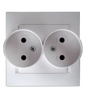 Simon Simon15 Белый Розетка сдвоенная,  2К без заземления IP20 250V Белый 16A 1590457-030