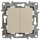 672302. Legrand. Etika (Слоновая кость). Выключатель 2-клавишный