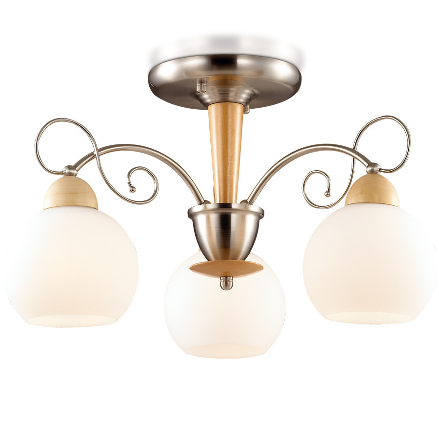 2658/3C. Odeon Light. Люстра  3*E27  60W 220V. Никель, бук