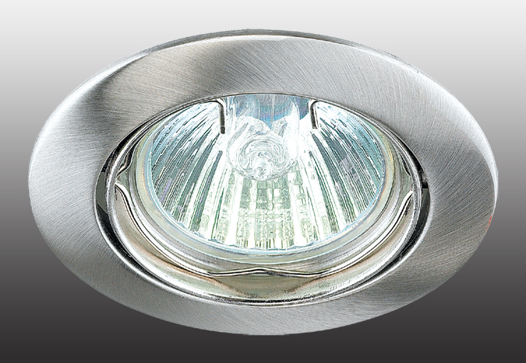 369103.Novotech.Встраиваемый светильник MR16. Никель, круглый. Gu5.3, 50W, 12/220V