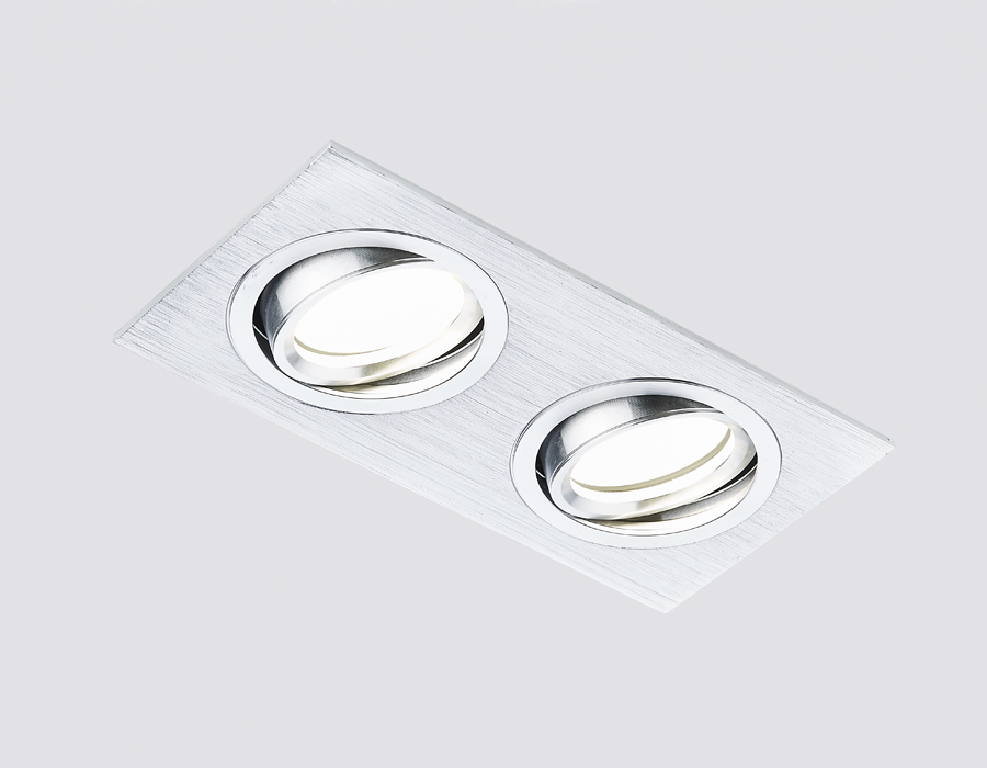 A601/2AL.Ambrella.Встраиваемый светильник MR16. , поворотный. Алюминий брошированный, прямоугольный.