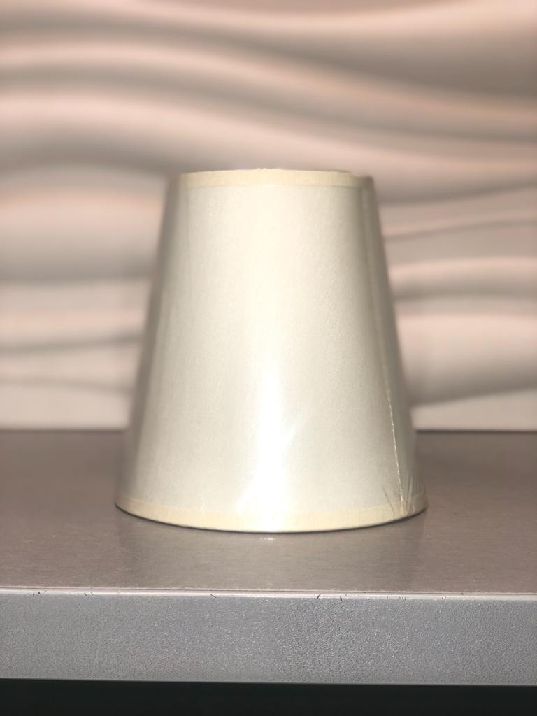 A03-6.Kutek.Абажур тканевый для люстры на патрон E14, Ткань на пластике. Бежевый (молочный)