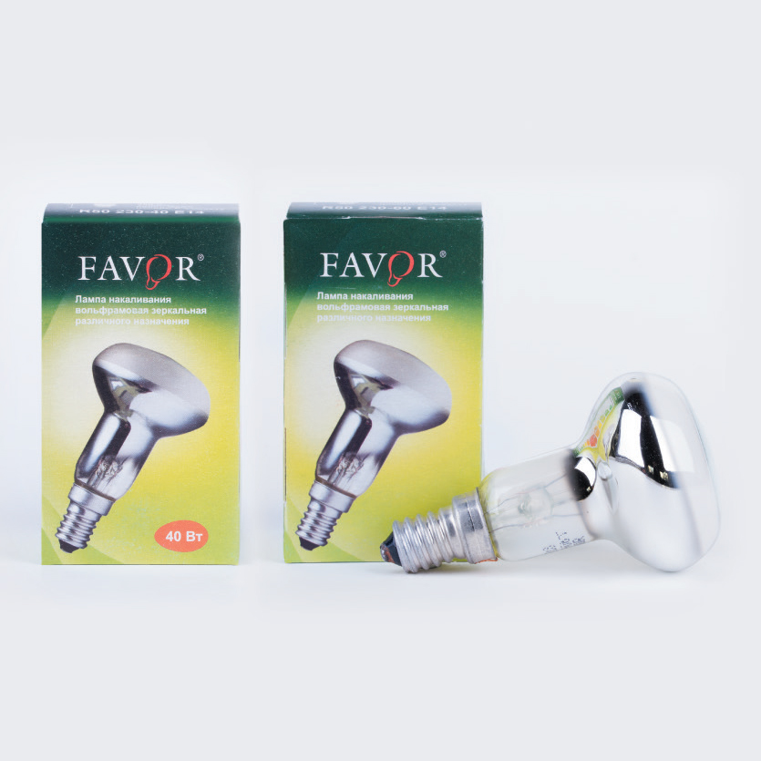 Лампа накаливания "Reflector R50" . E14, 60W, 230V, Favor R50 R50 230-60 E14