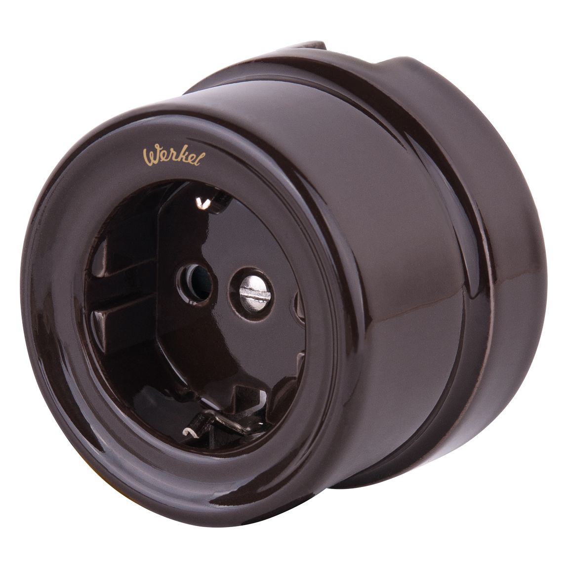 Розетка с заземлением. Керамика IP20 16А Коричневый. Werkel W5671014