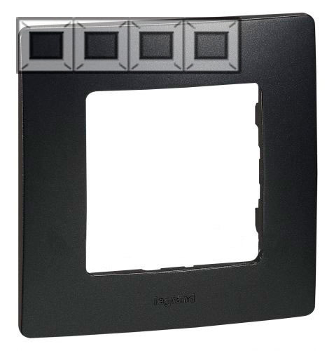 672584. Legrand. Etika (Антрацит). Рамка на 4-поста. не горючий пластик