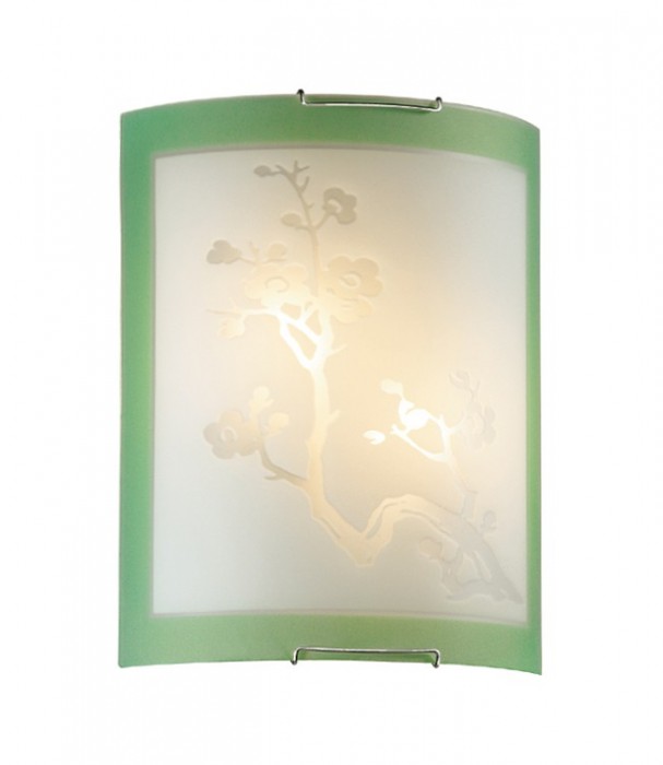 Бра, настенный светильник. Хром,зеленый 2*E27 60 220. Sonex Sakura 2245