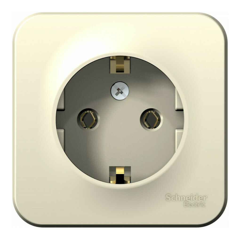 Розетка с заземлением IP20 16А Молочный. Systeme Electric BLNRA010112