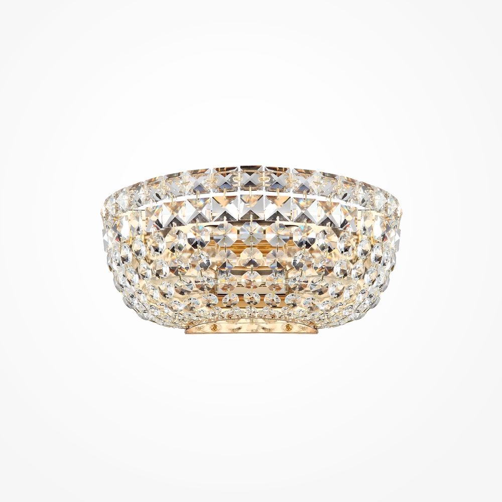 Бра, настенный светильник. Золотой, прозрачный 2*E14 60W 220V. Maytoni Basfor Royal Classic DIA100-W