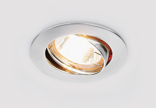 104S SS.Ambrella.Встраиваемый светильник MR16. , поворотный. сатин серебро, круглый. 1*Gu5.3/Gu10, 5