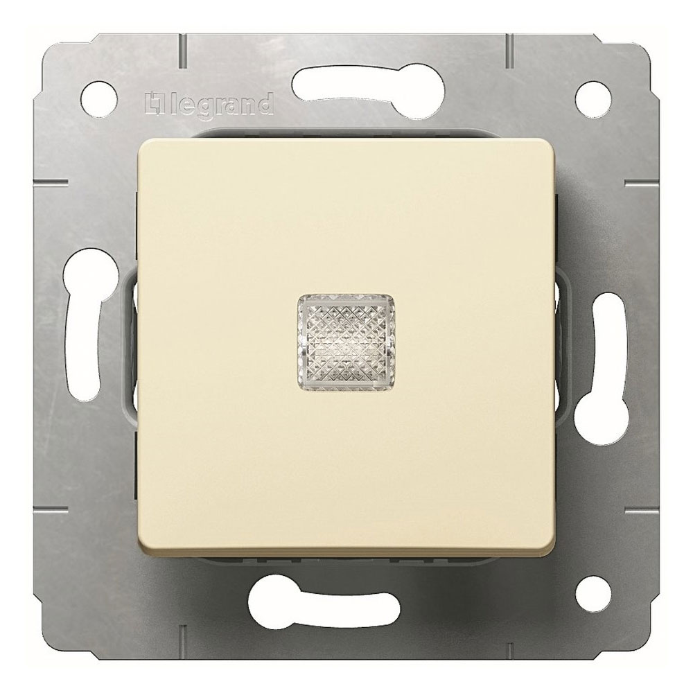 773710. Legrand. Cariva (Слоновая кость). Выключатель 1-клавишный с подсветкой