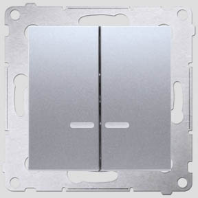 Simon Simon 34 Алюминий Механизм 2-клавишного выключателя IP20 250V Алюминий 10A 34398-33