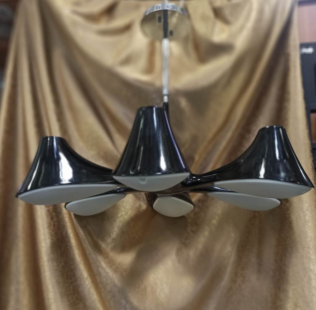 5339.19. Ozcan. Люстра  6*E14  13W 220V. Черный, хром