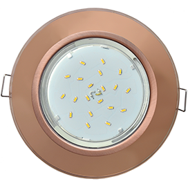 Встраиваемый светильник Круг GX53 220V,. черненая медь - янтарь. EcolaFA53RNECH