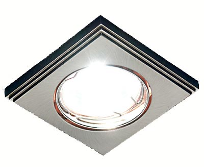 105A  MR16 SN/N.Elektrostandard.Встраиваемый светильник MR16. Сатин никель/никель, квадратный. 1*Gu5