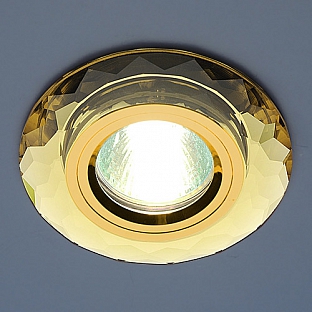 8150 MR16 GD.Elektrostandard. Встраиваемый светильник граненое стекло. Золото, зеркальный,1*Gu5.3, 5