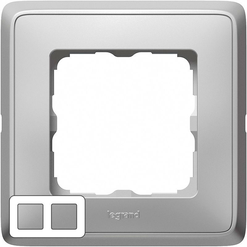 773672. Legrand. Cariva (Алюминий). Рамка на 2-поста. не горючий пластик