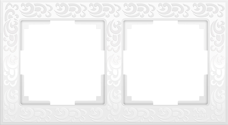 Рамка на 2 поста Белый Пластик Werkel Flock W0022301