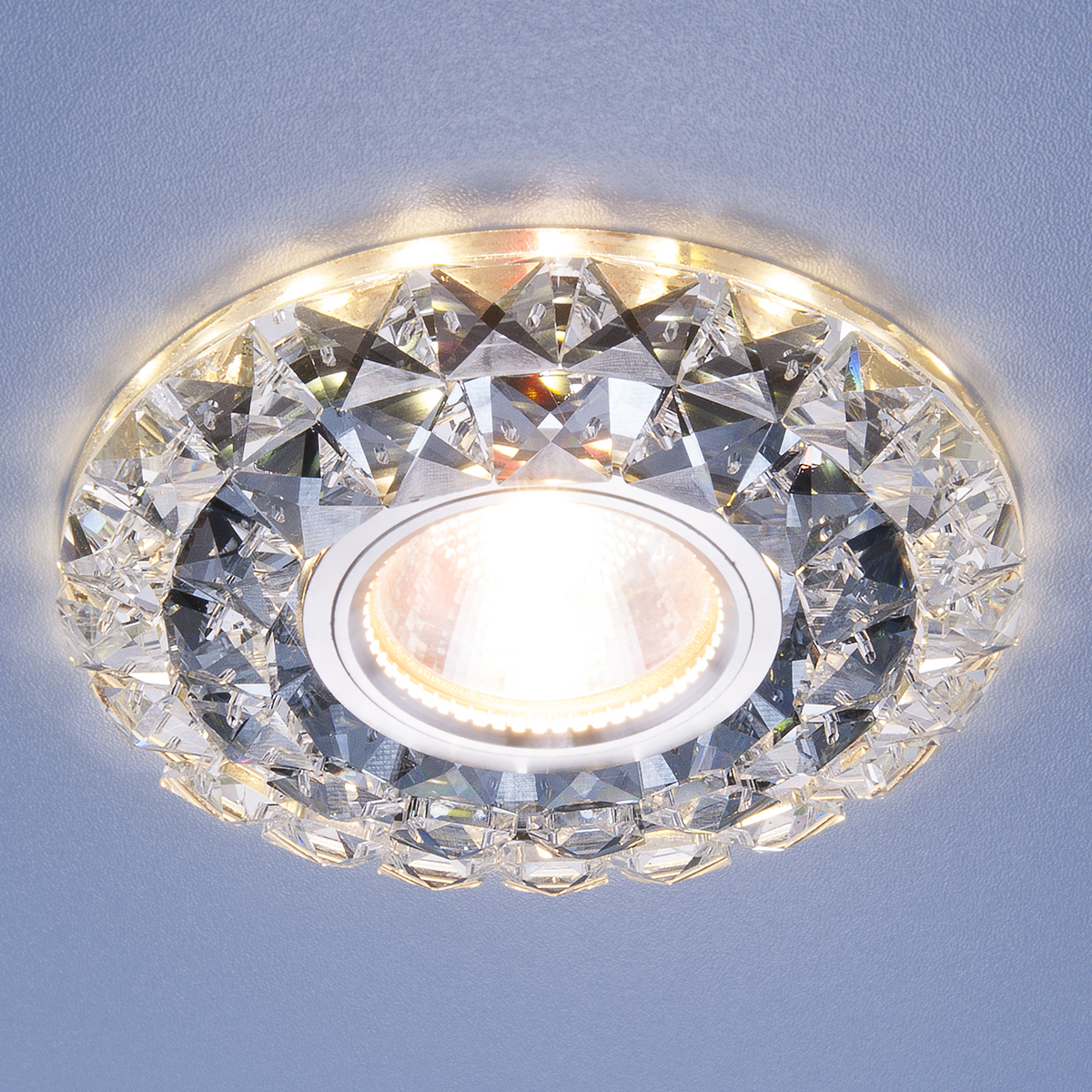 2170 MR16 SBK/CL.(a033833).Elektrostandard. Встраиваемый светильник Дымчатый/прозрачный,круг.1*Gu5.3