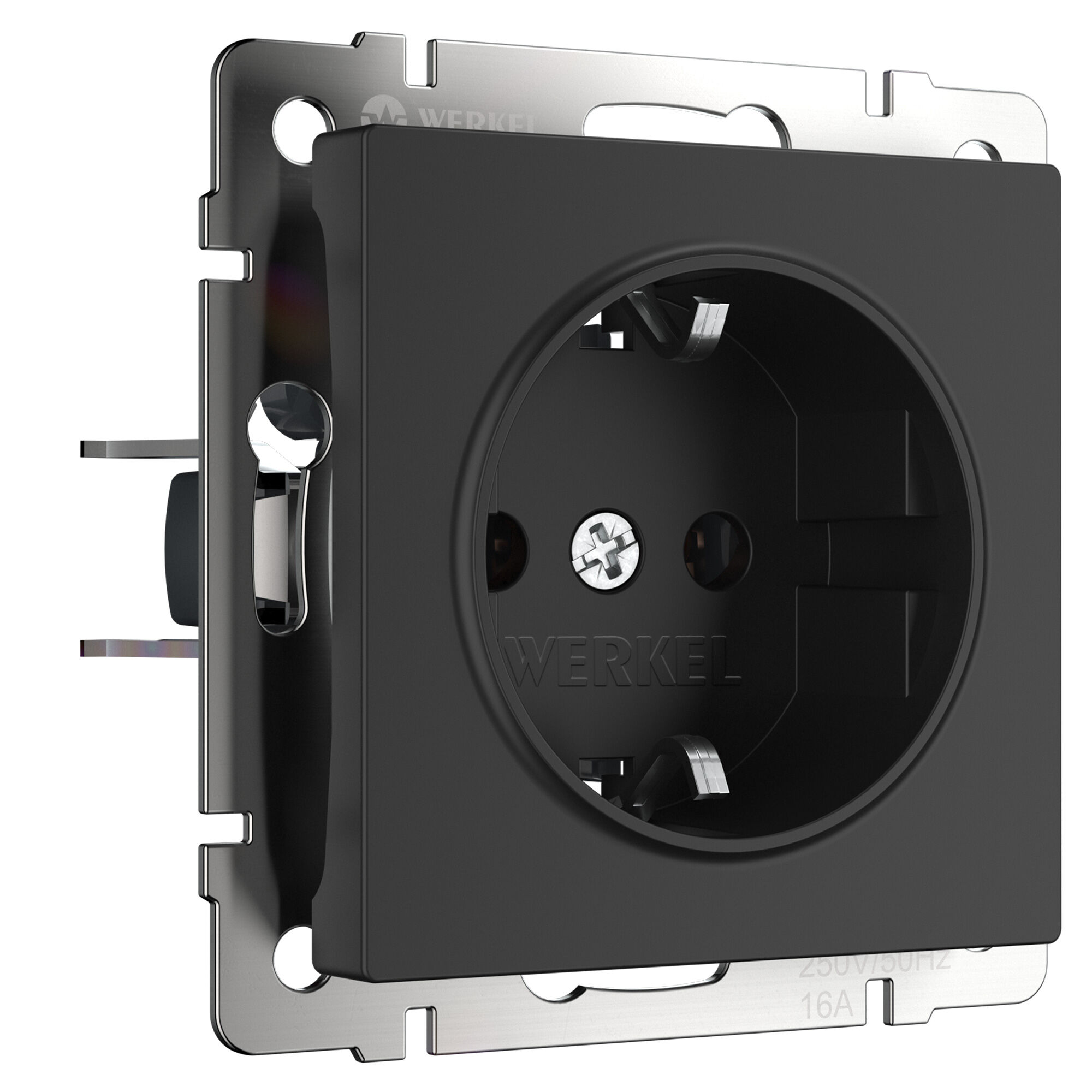 Розетка с заземлением IP31 16A черный. Черный матовый. Werkel W1171108
