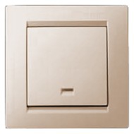 Simon 15 Выключатель 1-клавишный с подсветкой 16A 250V слоновая кость