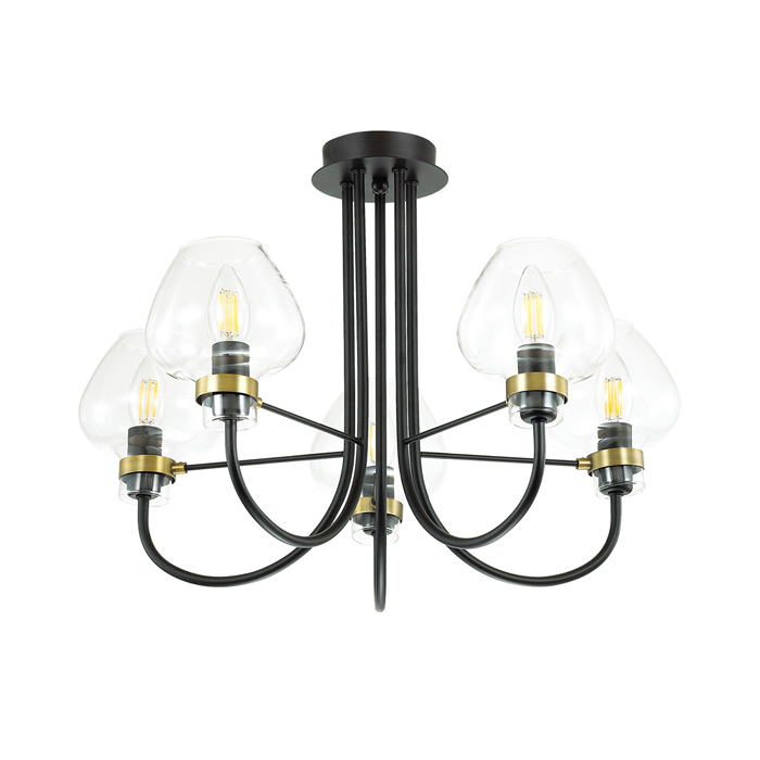 3708/5C. Lumion. Люстра потолочная  5*E14  40W 220V. Черный